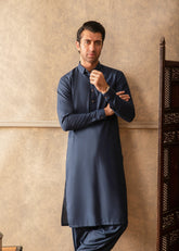 BLUE BUTTON DOWN KAMEEZ SHALWAAR