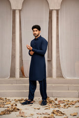 Dark Blue Kameez Shalwar