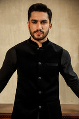 Black Corduroy Waistcoat