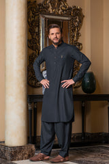 Charcoal Green Kameez Shalwar