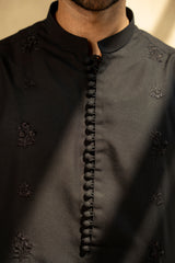 Black Embroidered Kurta Pajama