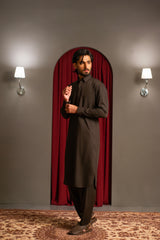 Dark Chocolate Dobby Designer Kameez Shalwar