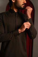 Dark Chocolate Dobby Designer Kameez Shalwar