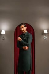 Forest Green Crepe Kameez Shalwar