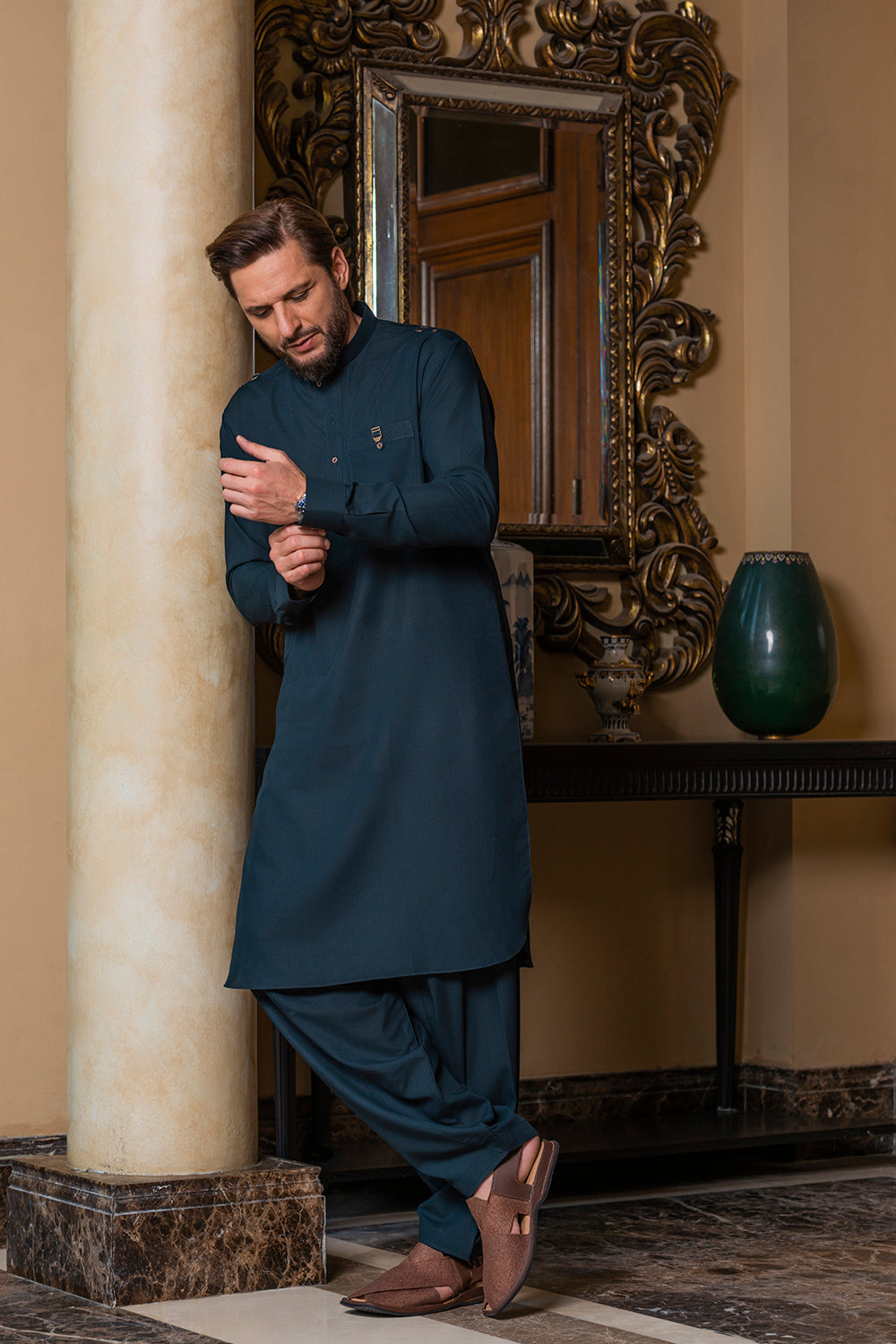 EMERALD GREEN KAMEEZ SHALWAAR