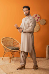 KHAKI KAMEEZ SHALWAAR