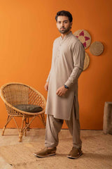 KHAKI KAMEEZ SHALWAAR