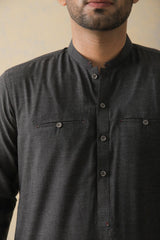 Black Two-Tone Kurta Pajama