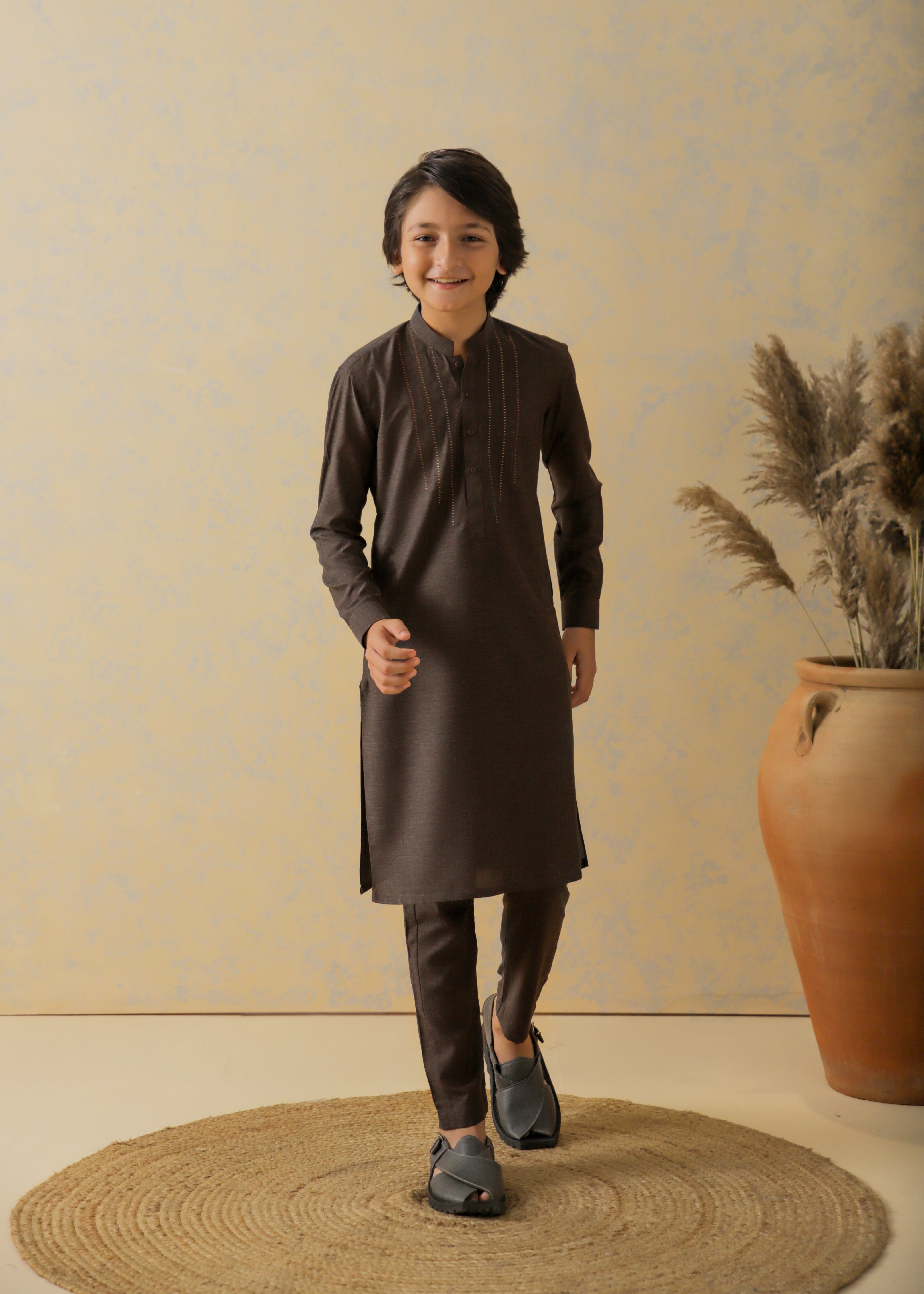 Chocolate Brown Two-Tone Kurta Pajama