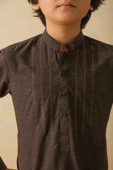 Chocolate Brown Two-Tone Kurta Pajama