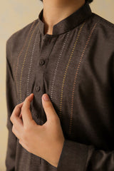 Chocolate Brown Two-Tone Kurta Pajama