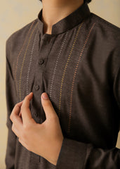 Chocolate Brown Two-Tone Kurta Pajama