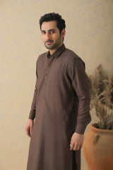 Dark Brown Two-Tone Kameez Shalwar