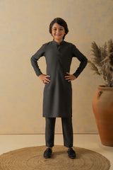 Shadow Gray Two-Tone Kurta Pajama