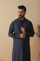 Royal Blue Two-Tone Kameez Shalwar