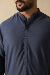 Royal Blue Two-Tone Kameez Shalwar