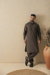 Coffee Brown Two-Tone Kameez Shalwar