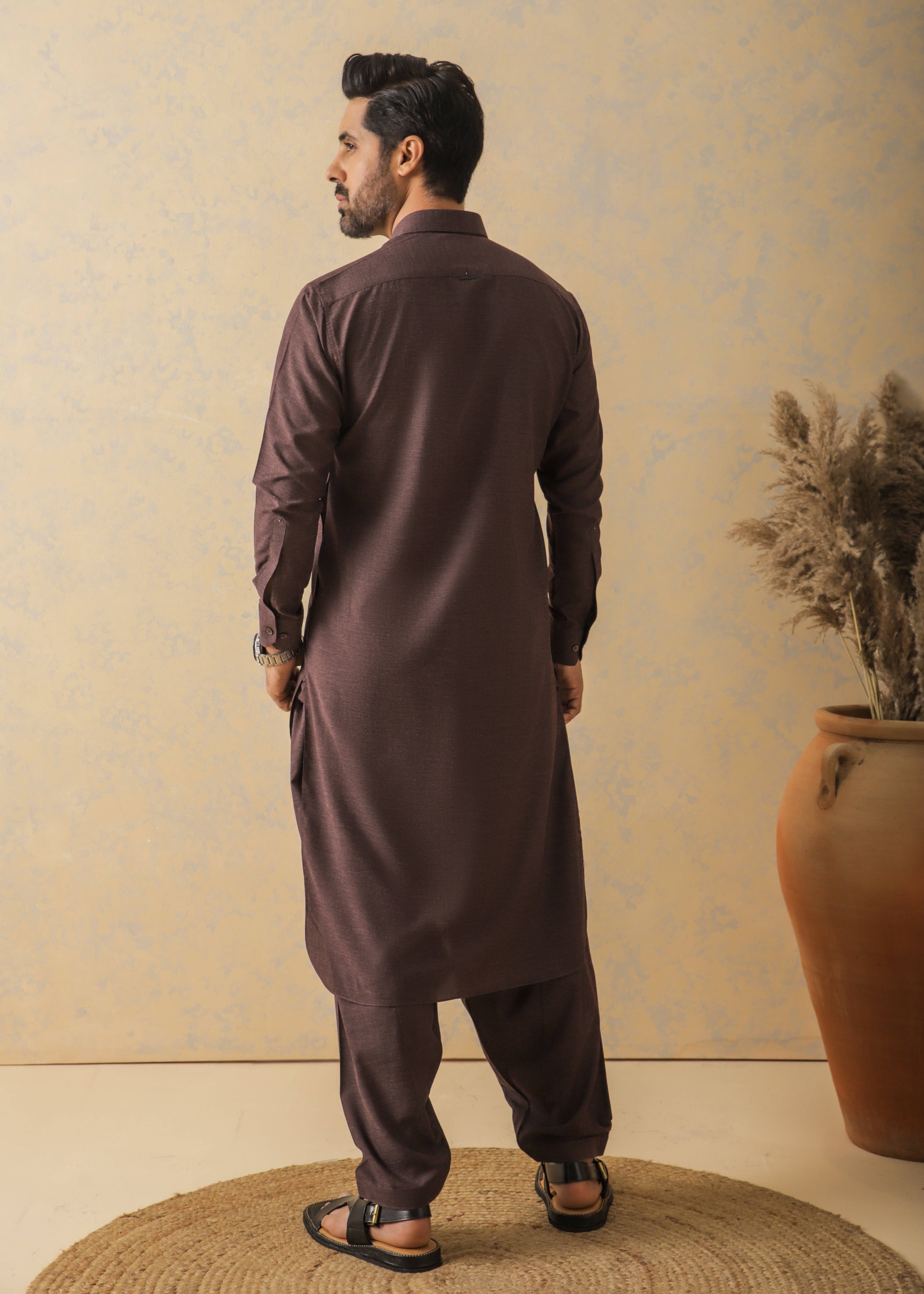 Maroon Two-Tone  Kameez Shalwar