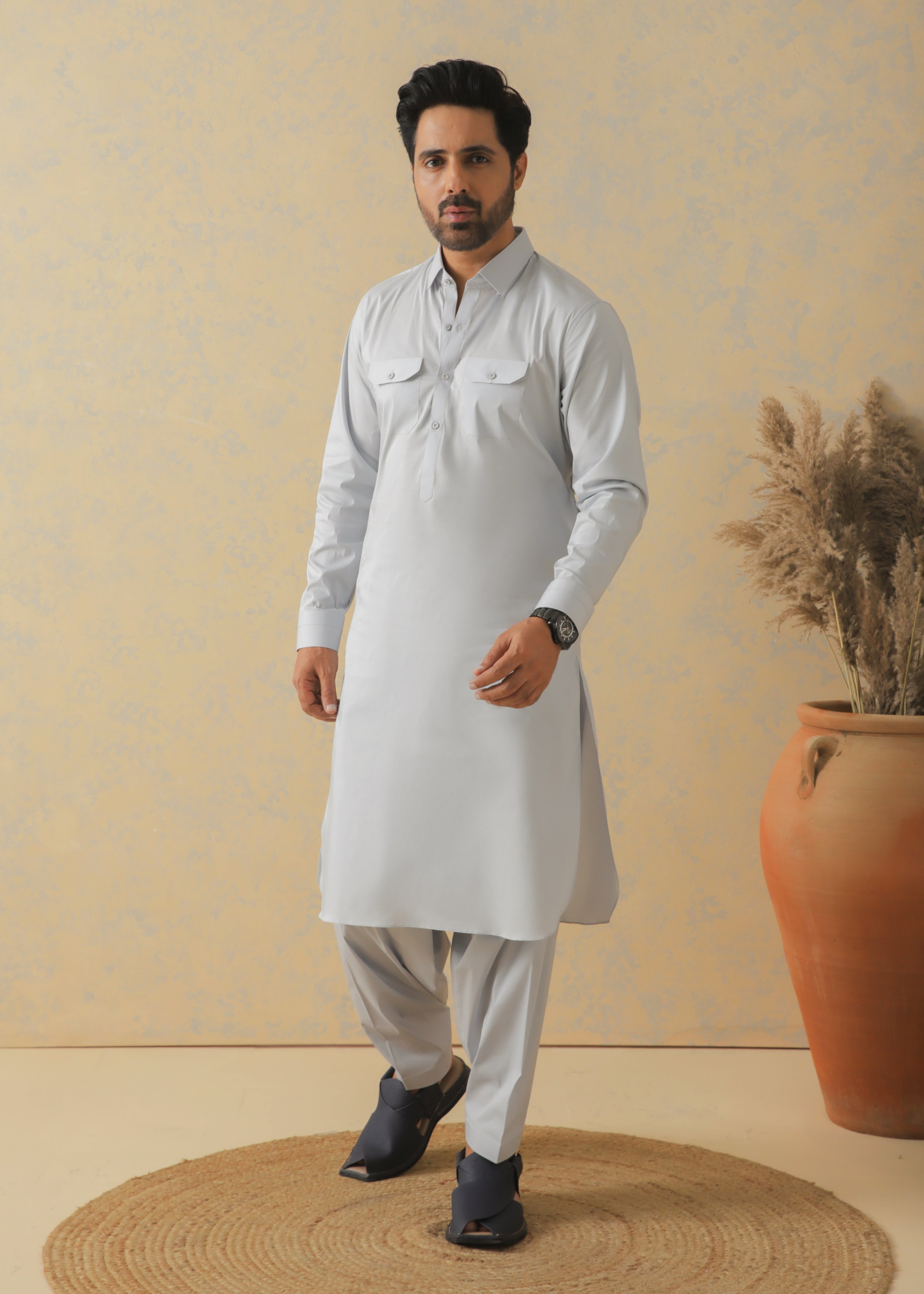 Light Gray Kameez Shalwar