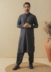 Navy Blue Two-Tone Kameez Shalwar