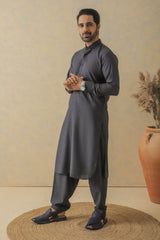 Navy Blue Two-Tone Kameez Shalwar