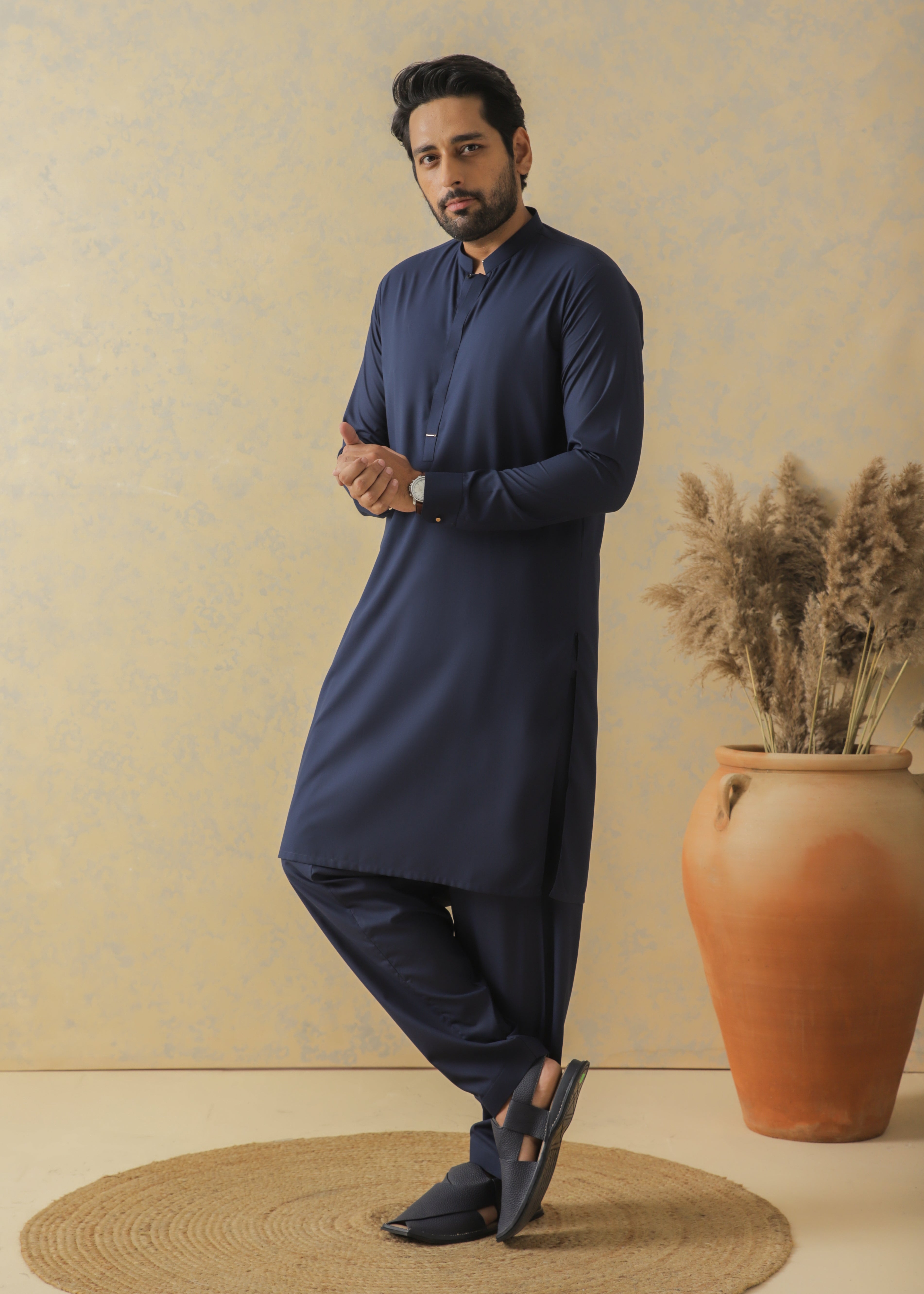 Navy Blue Kameez Shalwar