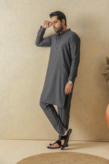 Charcoal Gray Two-Tone Kurta Pajama