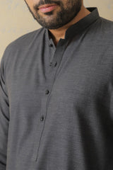 Charcoal Gray Two-Tone Kurta Pajama