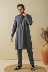 Charcoal Gray Two-Tone Kurta Pajama