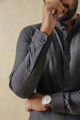 Charcoal Gray Two-Tone Kurta Pajama