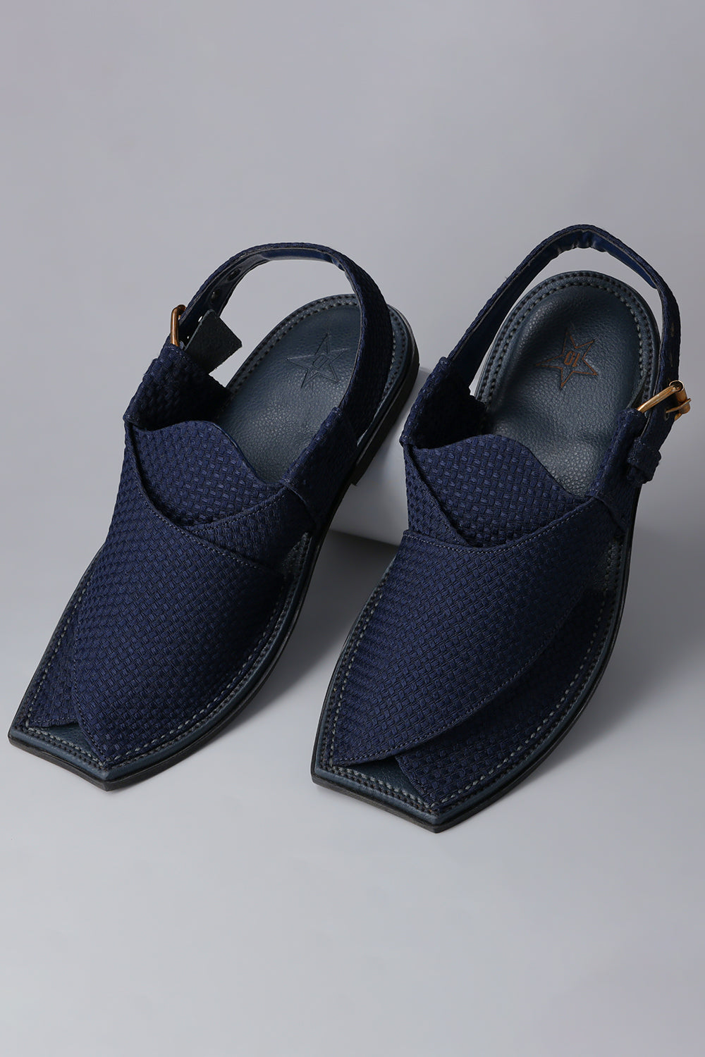 Navy Blue Jacquard Sandal