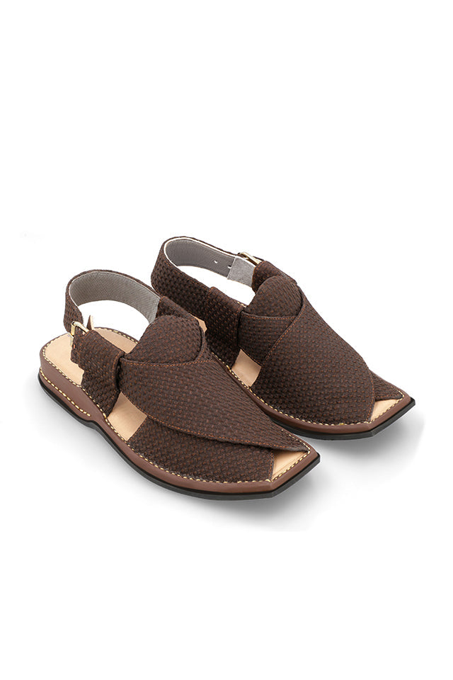 CLASSIC BROWN JACQUARD PESHAWARI CHAPPALS