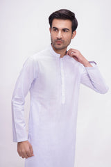 Sky Blue and White Striped Cotton Kurta Pajama