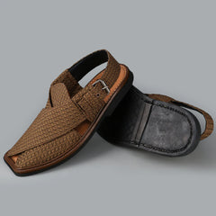 CLASSIC BROWN JACQUARD PESHAWARI CHAPPALS